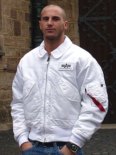 Alpha Industries Men's CWU 45 Jacke wei&szlig;