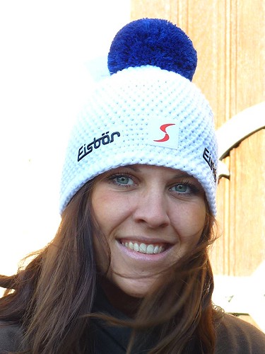 Eisb&auml;r Jamie Pompon Damen Strickm&uuml;tze wei&szlig; blau 2011/2012