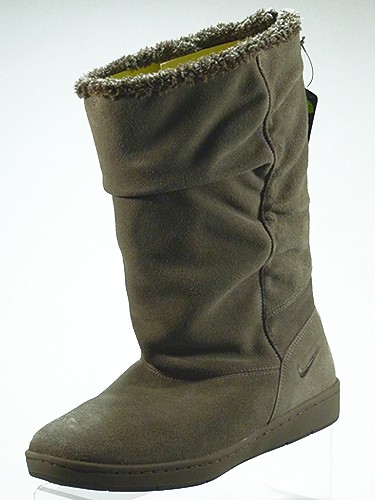 Nike WMNS Sneakers Hoodie Damen Leder Winterstiefel grau