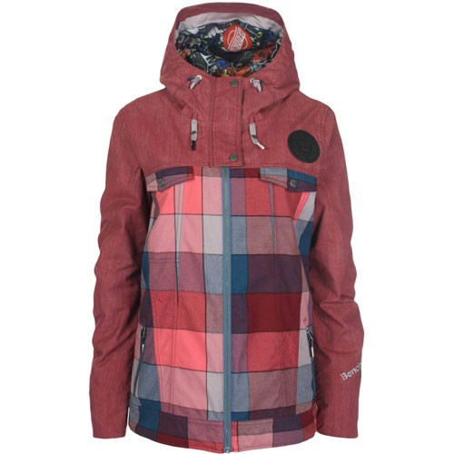 Bench Hayley Jacke Damen Snowboardjacke rot kariert 2013/14 eBay